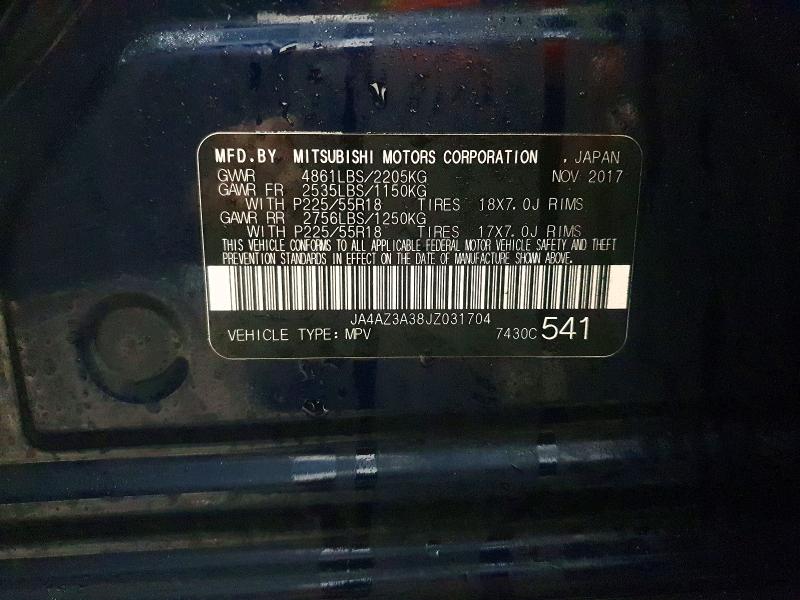 Продаж на аукціоні авто 2018 Mitsubishi Outlander, vin: JA4AZ3A38JZ031704, номер лоту: 74049455