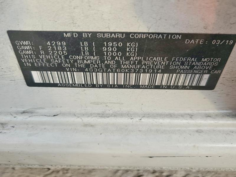 Продажа на аукционе авто 2019 Subaru Impreza Li, vin: 4S3GTAT60K3731914, номер лота: 99426675