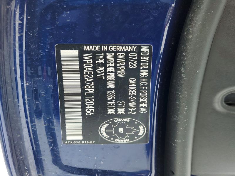 72937755 :رقم المزاد ، WP0AE2A78PL120456 vin ، 2023 Porsche Panamera 4 Platinum مزاد بيع