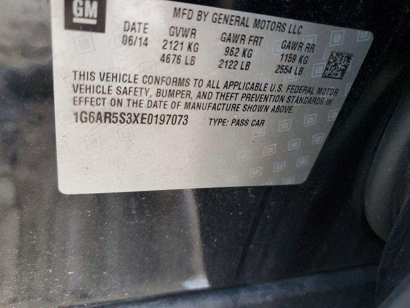Aukcja sprzedaży 2014 Cadillac Cts, vin: 1G6AR5S3XE0197073, numer aukcji: 97926195