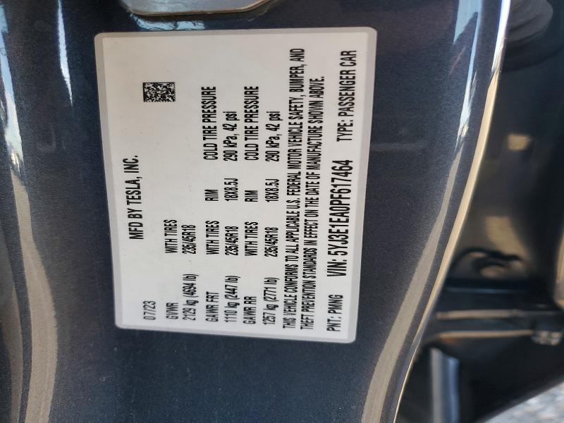 Продажа на аукционе авто 2023 Tesla Model 3, vin: 5YJ3E1EA0PF617464, номер лота: 99736885
