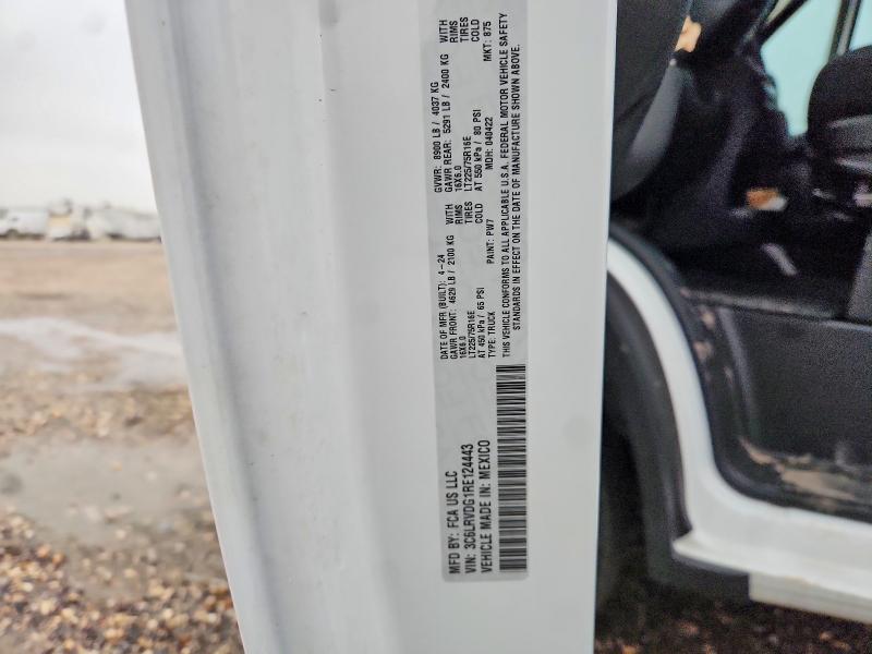 2024 Ram Promaster 2500 მანქანა იყიდება აუქციონზე, vin: 3C6LRVDG1RE124443, აუქციონის ნომერი: 73414475