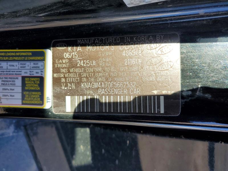 Продаж на аукціоні авто 2015 Kia Optima, vin: KNAGM4A70F5662532, номер лоту: 99871835