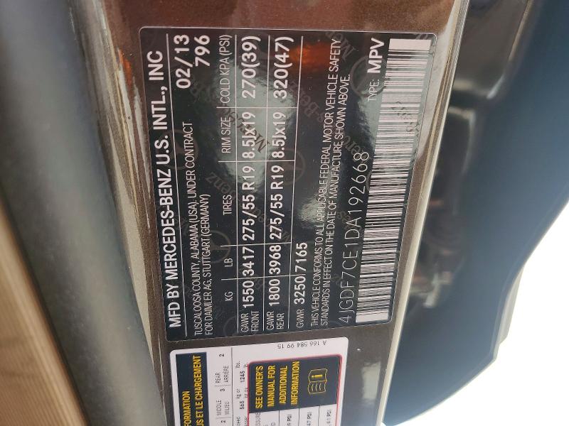 Aukcja sprzedaży 2013 Mercedes-benz Gl 450 4ma, vin: 4JGDF7CE1DA192668, numer aukcji: 99284385