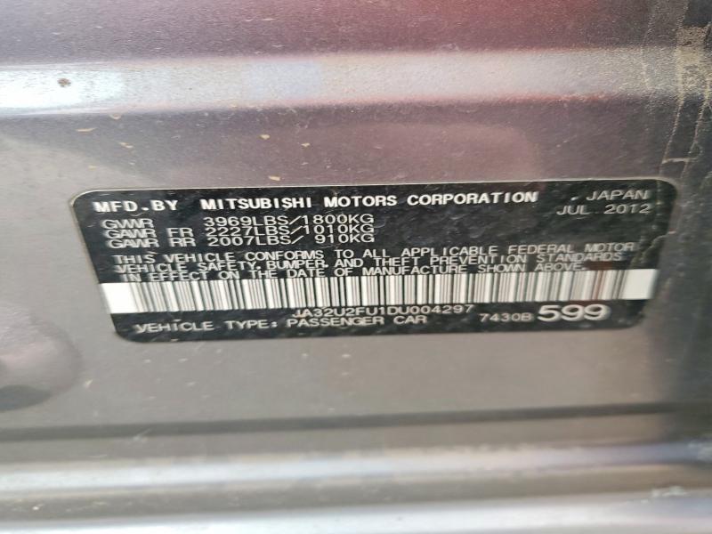 Aukcja sprzedaży 2013 Mitsubishi Lancer, vin: JA32U2FU1DU004297, numer aukcji: 74686135