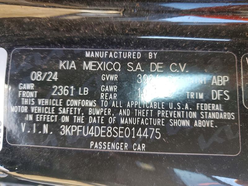 Aukcja sprzedaży 2025 Kia K4, vin: 3KPFU4DE8SE014475, numer aukcji: 72368945