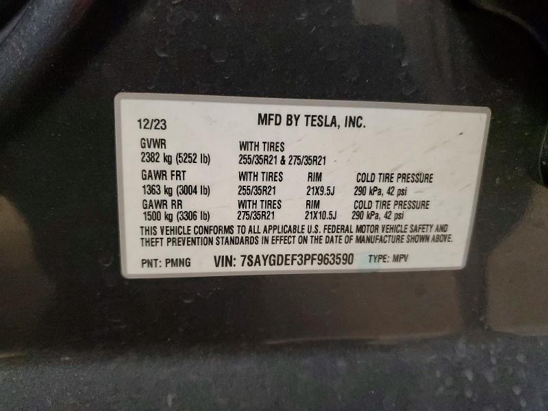 Продаж на аукціоні авто 2023 Tesla Model Y, vin: 7SAYGDEF3PF963590, номер лоту: 99390845