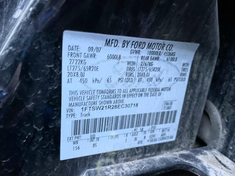 Aukcja sprzedaży 2008 Ford F250 Super, vin: 1FTSW21R28EC30718, numer aukcji: 74501665