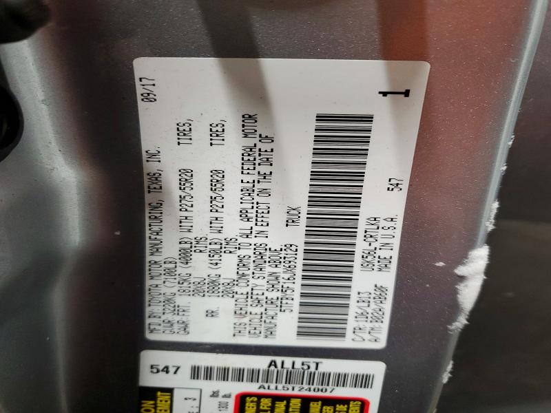 74725435 :رقم المزاد ، 5TFBY5F16JX693129 vin ، 2018 Toyota Tundra مزاد بيع