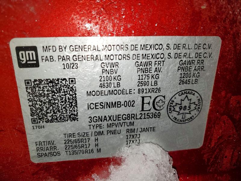 Продаж на аукціоні авто 2024 Chevrolet Equinox, vin: 3GNAXUEG8RL215369, номер лоту: 74239605