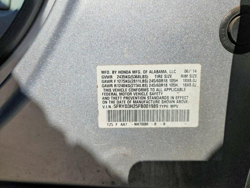 Aukcja sprzedaży 2015 Acura Mdx, vin: 5FRYD3H25FB001989, numer aukcji: 74409285