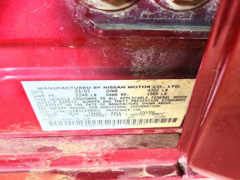 98666055 :رقم المزاد ، 1N4AL11E85C339001 vin ، 2005 Nissan Altima مزاد بيع