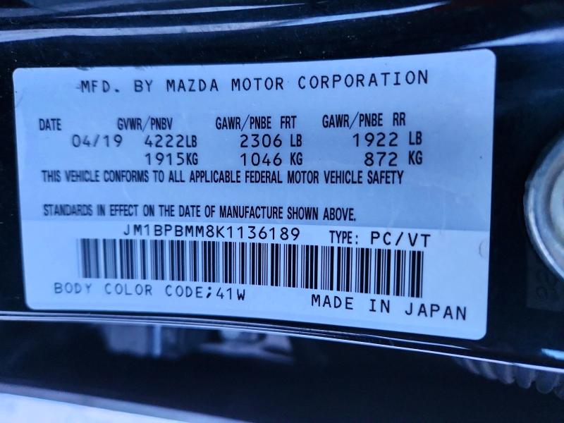 Продажа на аукционе авто 2019 Mazda 3 Preferre, vin: JM1BPBMM8K1136189, номер лота: 95244745