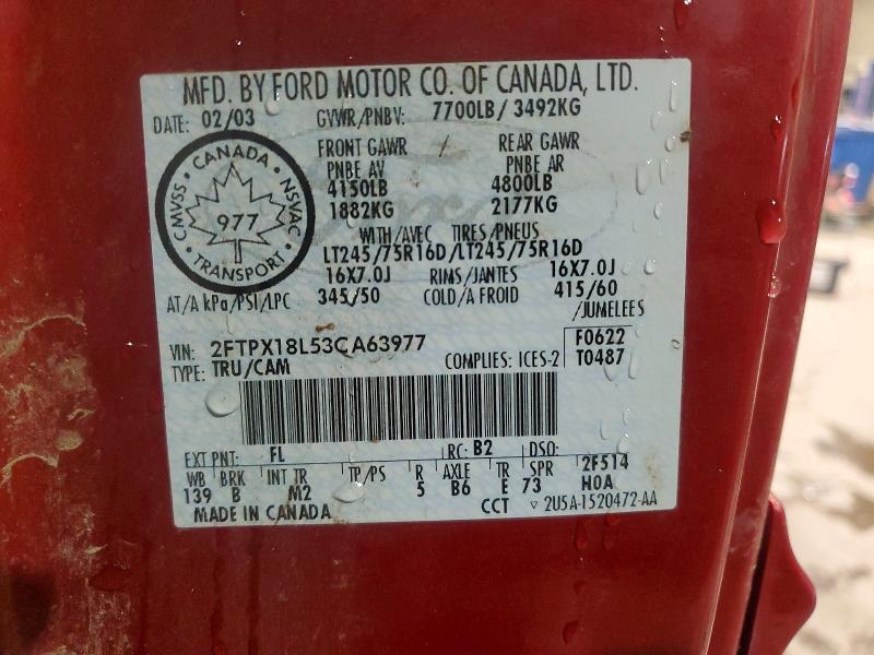 Продаж на аукціоні авто 2003 Ford F150, vin: 2FTPX18L53CA63977, номер лоту: 97829645