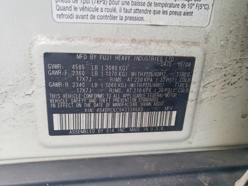 74444365 :رقم المزاد ، 4S4BRCKC9A3334689 vin ، 2010 Subaru Outback مزاد بيع