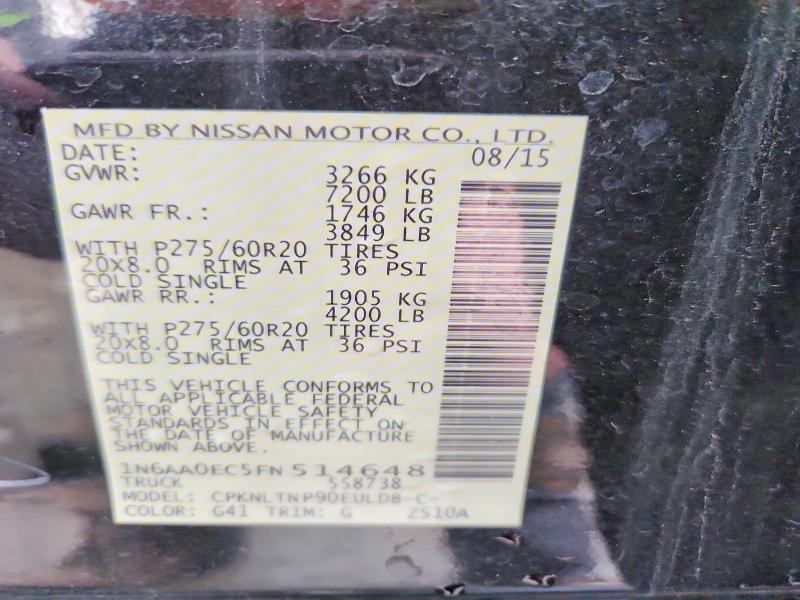 Продажа на аукционе авто 2015 Nissan Titan, vin: 1N6AA0EC5FN514648, номер лота: 74880025