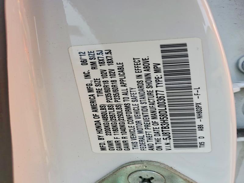 96807285 :رقم المزاد ، 5J8TB3H58DL003677 vin ، 2013 Acura Rdx مزاد بيع