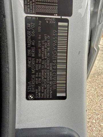 2002 Bmw 525 I Auto მანქანა იყიდება აუქციონზე, vin: WBADT43412GY96539, აუქციონის ნომერი: 99901985