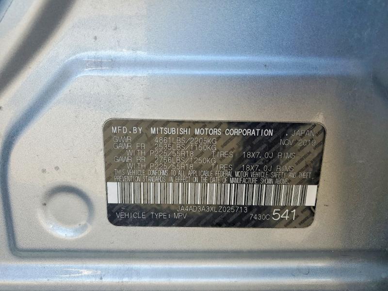 Продажа на аукционе авто 2020 Mitsubishi Outlander, vin: JA4AD3A3XLZ025713, номер лота: 72569005