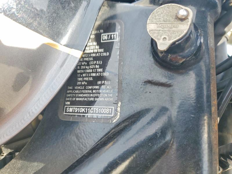 Продаж на аукціоні авто 2012 Triumph Motorcycle Bonneville, vin: SMT910K11CT510081, номер лоту: 73675195