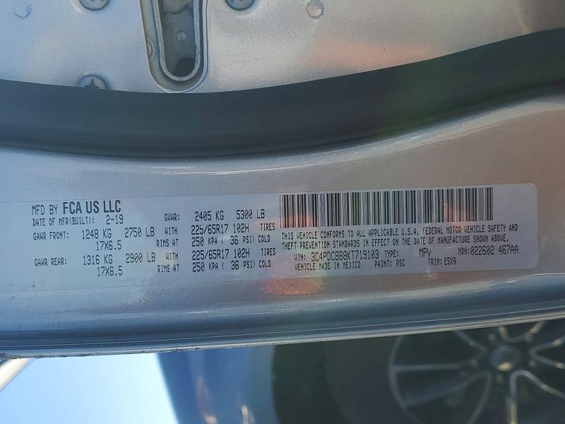 Продаж на аукціоні авто 2019 Dodge Journey, vin: 3C4PDCBB8KT719103, номер лоту: 74705275