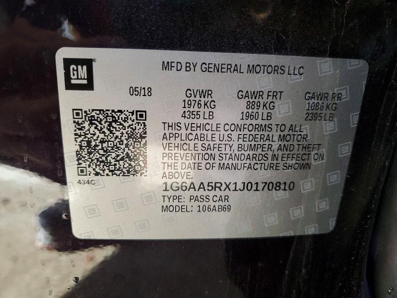 Продаж на аукціоні авто 2018 Cadillac Ats, vin: 1G6AA5RX1J0170810, номер лоту: 99472395