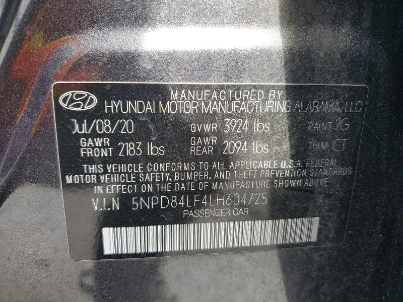 Продажа на аукционе авто 2020 Hyundai Elantra, vin: 5NPD84LF4LH604725, номер лота: 75234255