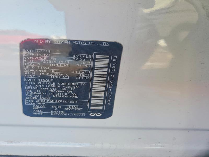 Aukcja sprzedaży 2019 Infiniti Qx50, vin: 3PCAJ5M19KF107084, numer aukcji: 74353745