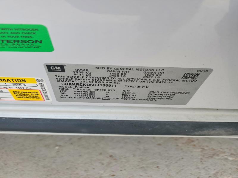 Продажа на аукционе авто 2016 Buick Enclave, vin: 5GAKRCKD5GJ188911, номер лота: 98778195