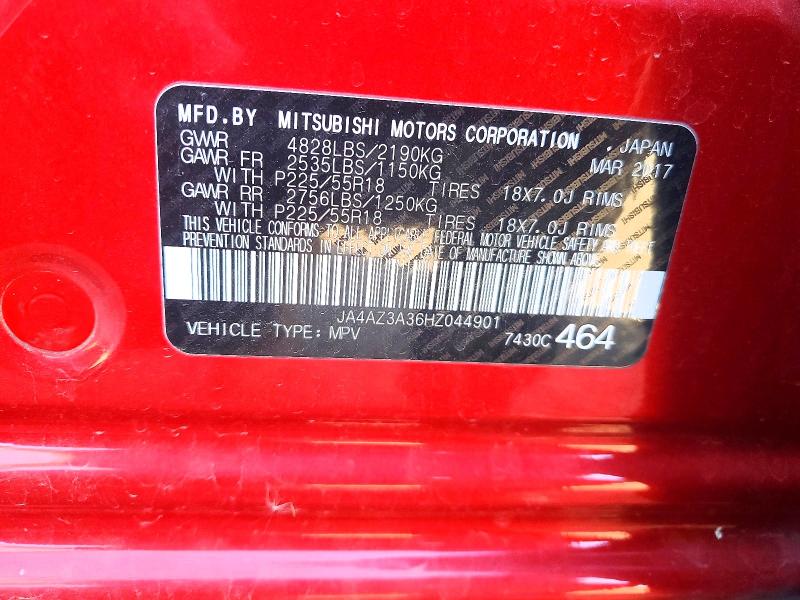 Продаж на аукціоні авто 2017 Mitsubishi Outlander, vin: JA4AZ3A36HZ044901, номер лоту: 98700995