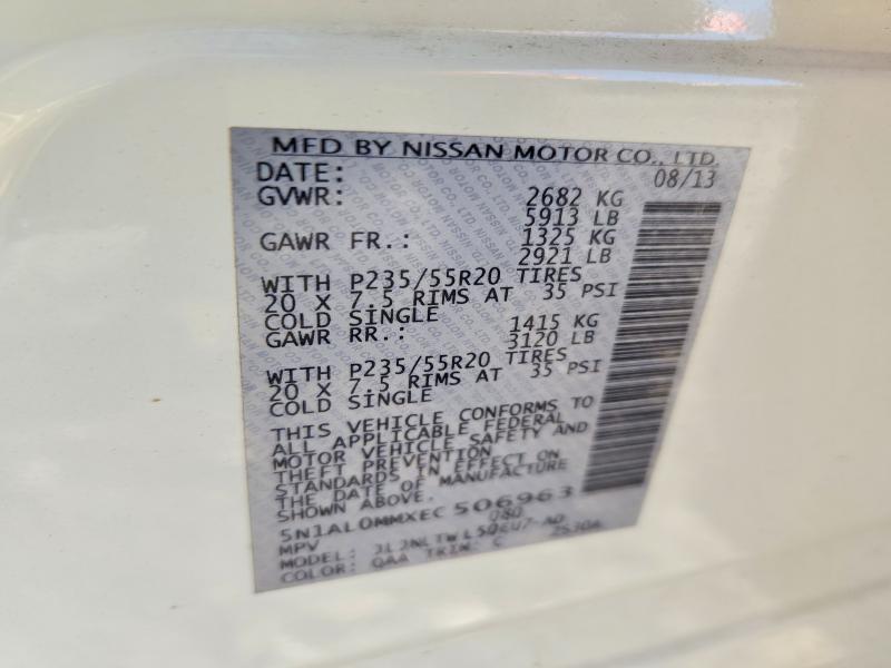 Продажа на аукционе авто 2014 Infiniti Qx60, vin: 5N1AL0MMXEC506963, номер лота: 74923155