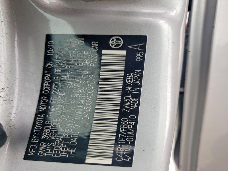 73926055 :رقم المزاد ، JTDKN3DU9A0245079 vin ، 2010 Toyota Prius مزاد بيع