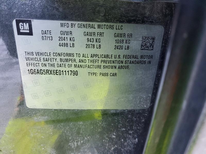 2014 Cadillac Ats მანქანა იყიდება აუქციონზე, vin: 1G6AG5RX6E0111790, აუქციონის ნომერი: 75006535