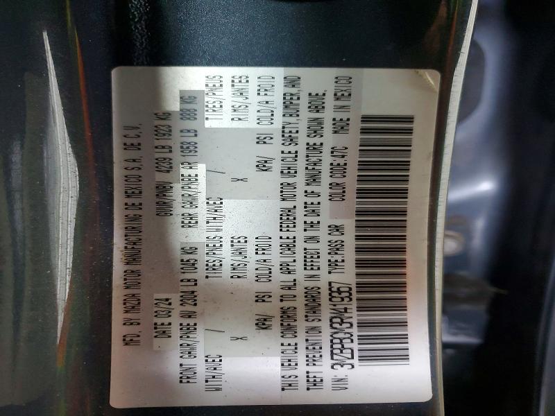 75093475 :رقم المزاد ، 3MZBPBCM3RM419367 vin ، 2024 Mazda 3 مزاد بيع