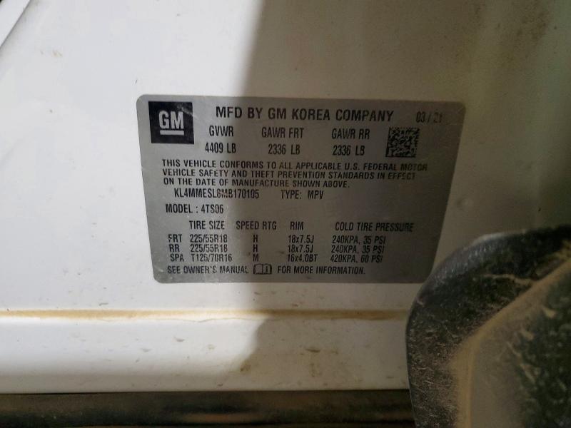 2021 Buick Encore Gx მანქანა იყიდება აუქციონზე, vin: KL4MMESL8MB170105, აუქციონის ნომერი: 99450325
