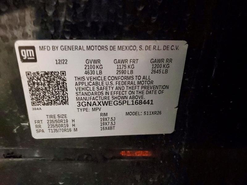 Aukcja sprzedaży 2023 Chevrolet Equinox, vin: 3GNAXWEG5PL168441, numer aukcji: 73445005