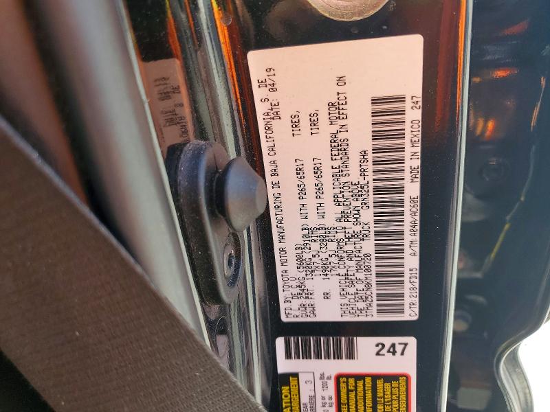Aukcja sprzedaży 2019 Toyota Tacoma, vin: 3TMAZ5CN8KM100720, numer aukcji: 75510025