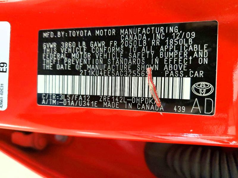 Продаж на аукціоні авто 2010 Toyota Corolla Matrix, vin: 2T1KU4EE5AC325565, номер лоту: 97256795