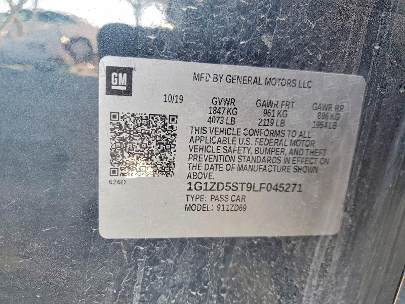 Продаж на аукціоні авто 2020 Chevrolet Malibu, vin: 1G1ZD5ST9LF045271, номер лоту: 72873225