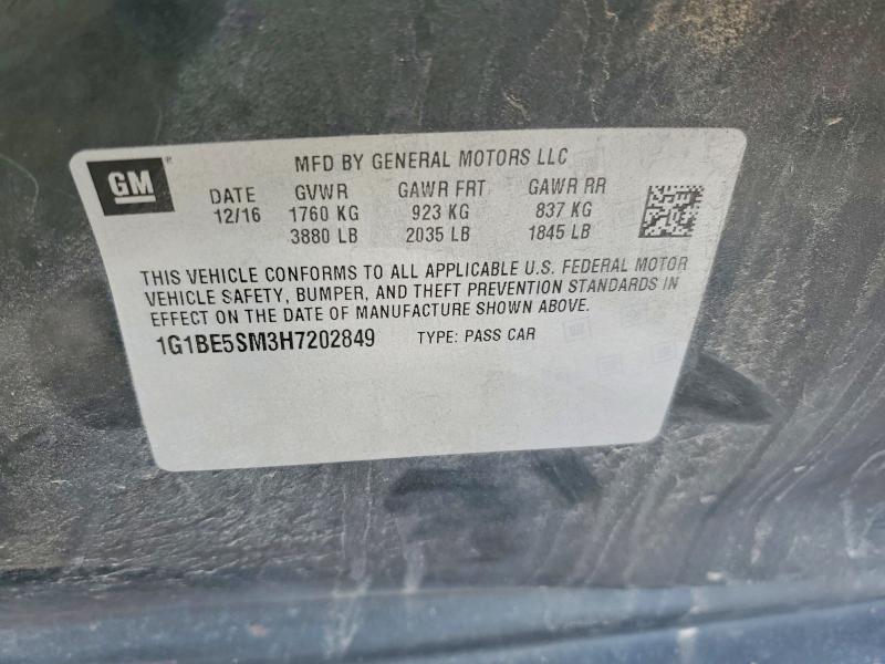 Продажа на аукционе авто 2017 Chevrolet Cruze, vin: 1G1BE5SM3H7202849, номер лота: 99423485