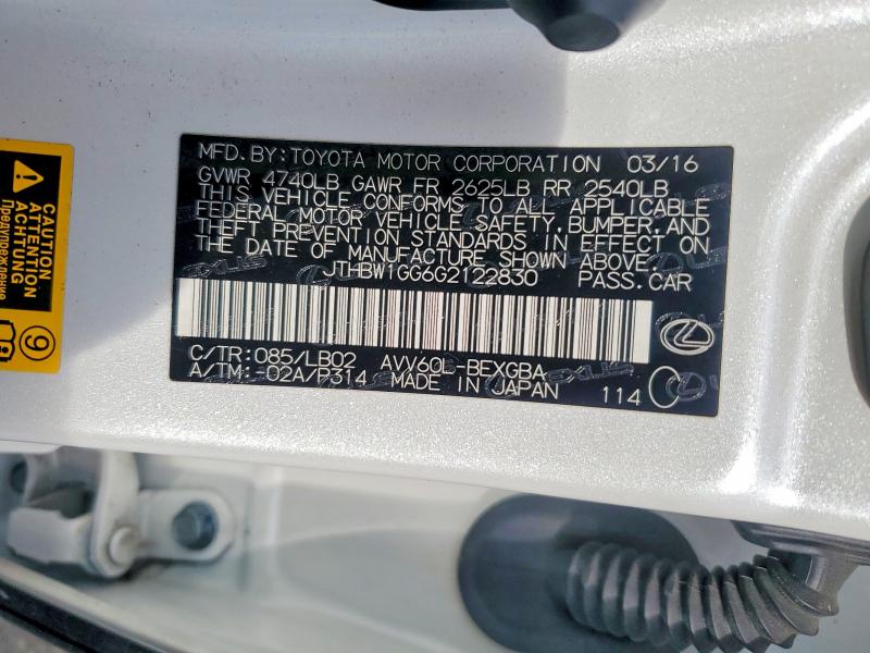 Продажа на аукционе авто 2016 Lexus Es, vin: JTHBW1GG6G2122830, номер лота: 99938195