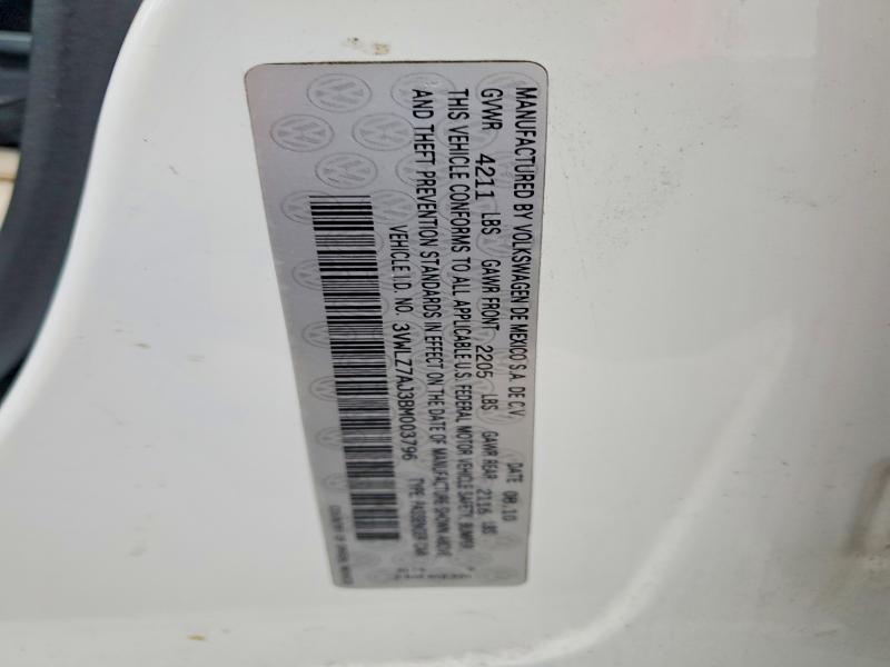 Auction sale of the 2011 Volkswagen Jetta, vin: 3VWLZ7AJ3BM003796, lot number: 99115315