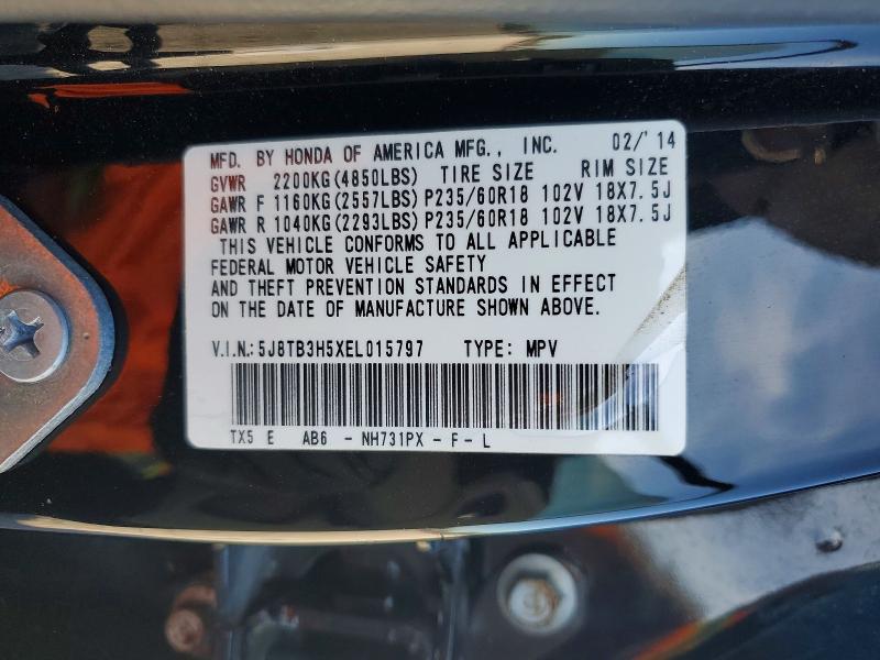 Aukcja sprzedaży 2014 Acura Rdx, vin: 5J8TB3H5XEL015797, numer aukcji: 98877685