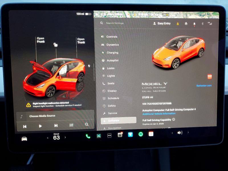 97732695 :رقم المزاد ، 7SAYGDEE1SF287088 vin ، 2025 Tesla Model Y مزاد بيع
