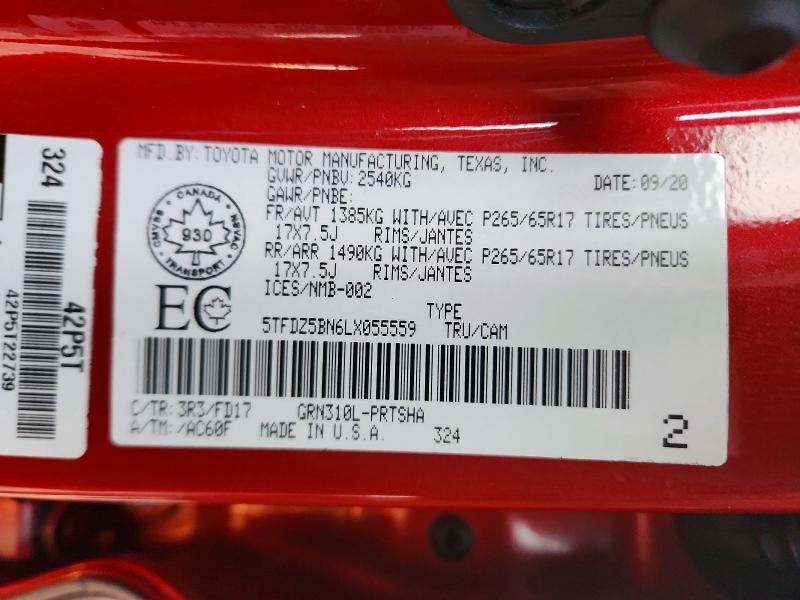 Aukcja sprzedaży 2020 Toyota Tacoma, vin: 5TFDZ5BN6LX055559, numer aukcji: 73835075