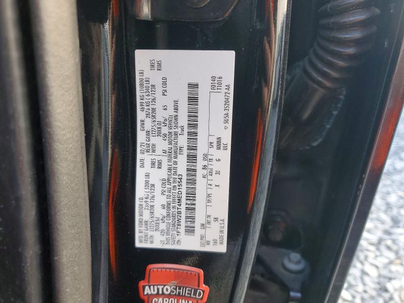 2021 Ford F250 მანქანა იყიდება აუქციონზე, vin: 1FT8W2BT4MED15543, აუქციონის ნომერი: 96305805