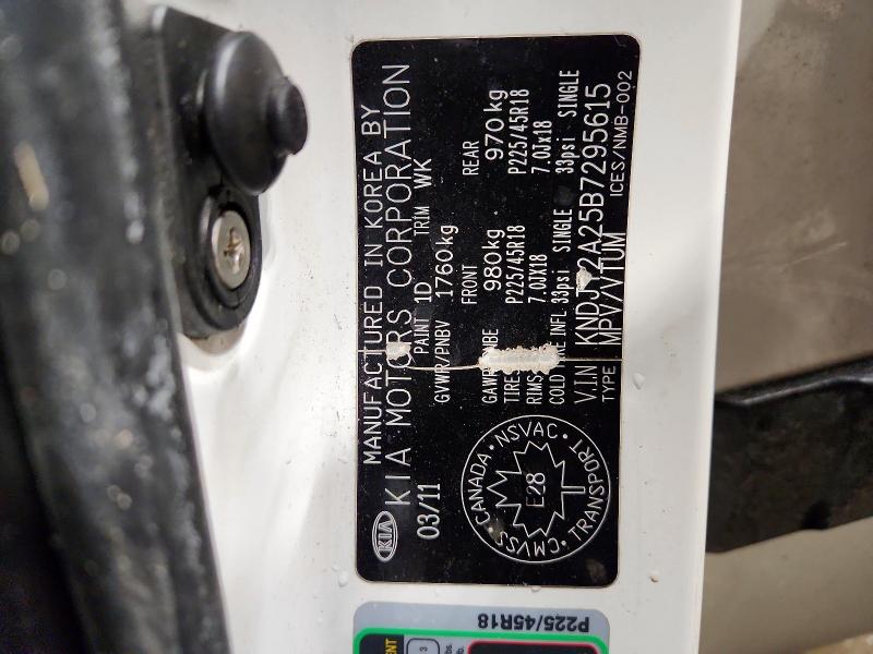 74403845 :رقم المزاد ، KNDJT2A25B7295615 vin ، 2011 Kia Soul مزاد بيع