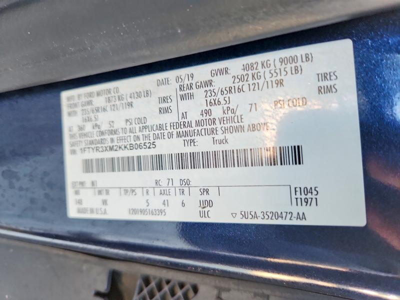 Aukcja sprzedaży 2019 Ford Transit T-, vin: 1FTYR3XM2KKB06525, numer aukcji: 99141265