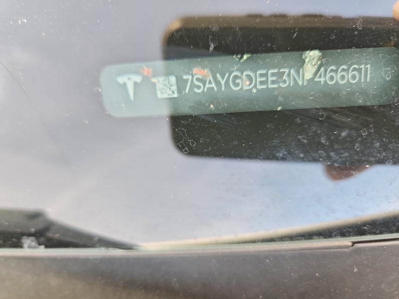 Aukcja sprzedaży 2022 Tesla Model Y, vin: 7SAYGDEE3NF466611, numer aukcji: 98537515
