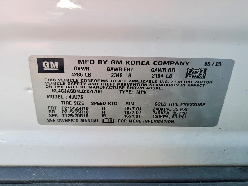 Продажа на аукционе авто 2020 Buick Encore, vin: KL4CJASB4LB351706, номер лота: 98674195